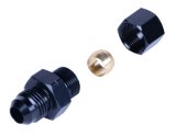 Derale Tube Adapter Fittings 13045 Adapter, Compression Fitting, 3/8" Transmission Cooler Line to -6AN Male Black anodized Fitting thumbnail 3