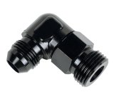 Derale AN Fittings 59506 Fitting, Adapter, to UNF, 90 Degree, Aluminum, Black Anodized, -6 AN, 7/8-14 in. UNF, Each thumbnail 2