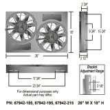 12 Inch 4,400 CFM Derale Electric Fan Brushless Powerpacks 67942-195 Fans, Powerpack, Dual in. Fans, 2,200 CFM, Shroud, 195 degree, Kit thumbnail 8