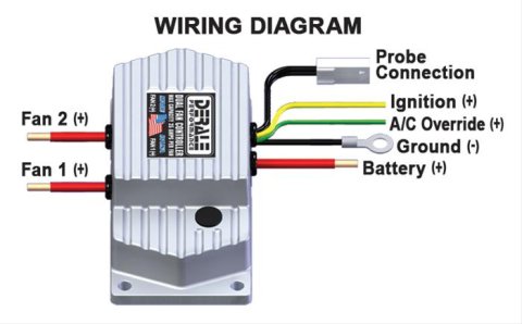 Derale High-Amperage Adjustable Fan Controllers 16789 Dual Control, Thermostatic, Adjustable, 160 to 240 Degrees F, Kit thumbnail 3