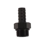 Derale AN Hose Barb Fittings 98208 Fitting, Adapter, to Barb, Straight, Aluminum, Black Anodized, 1/2 in., 7/8 in.-14 UNF, Each thumbnail 1