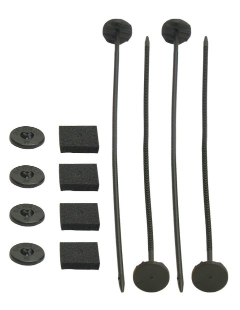 Derale Electric Fan Mounting Brackets 13001 Fluid Cooler Mounts, Plastic, Black, Kit thumbnail 2