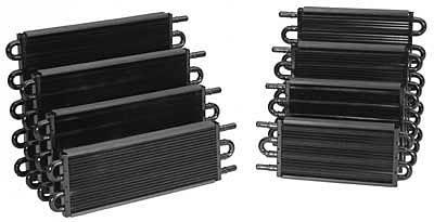 Derale 7000 Series Tube and Fin Transmission Coolers 13105 Fluid Cooler, Transmission, Fin, Aluminum, Copper, Black, 12 1/2 in. x 17 in. x 3/4 in., Each thumbnail 1