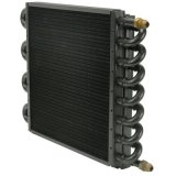 Derale Replacement Tube and Fin Engine Oil Coolers 13300 Fluid Cooler, Engine, Tube-Fin Type, Copper/Aluminum, 10 in. x 14.5 in. x 4 in., -6 AN NPT, Inlet, Outlet thumbnail 1
