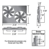 12 Inch 4,000 CFM Derale PWM Electric Fan Powerpacks 66825 Fan, Powerpack Assembly, in. Diameter, Puller, cfm, Black, Plastic, Shroud, Aluminum, Each thumbnail 2
