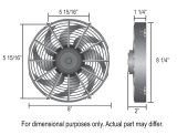 8 Inch 366 CFM Derale High-Output Paddle Blade Fan 16108 Electric Fan, in. Diameter, Puller, cfm, Black, Each thumbnail 2