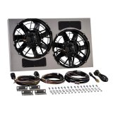 12 Inch 4,400 CFM Derale Electric Fan Brushless Powerpacks 67938-195 Fans, Powerpack, Dual in. Fans, 2,200 CFM, Shroud, 195 degree, Kit thumbnail 1