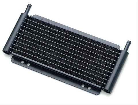 Derale 8000 Series Fin and Plate Transmission Coolers 13504 Fluid Cooler, Transmission, Plate-Type, Aluminum, Black, 11 1/4 in. x 11 in. x 3/4 in., Each thumbnail 1