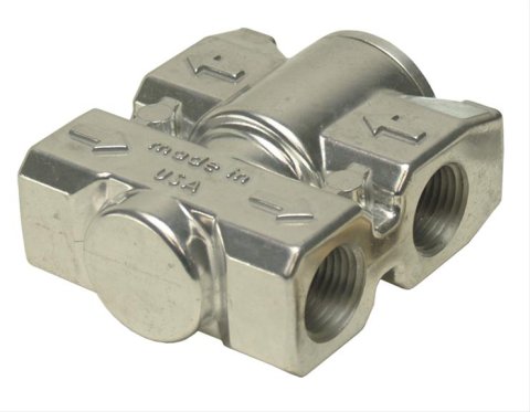 Derale Fluid Control Thermostats 25011 Remote Oil Thermostat, Aluminum, Dual 3/8 in. NPT Female Inlets, Dual 3/8 in. NPT Female Outlets, No fittings