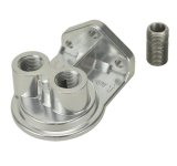 Derale Oil Filter Adapters 25708 Adapter, Remote Mount, Aluminum, Polished, 1/2 in. NPT Top Inlet/Outlet, Each thumbnail 1