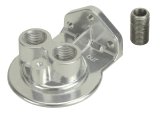 Derale Oil Filter Adapters 25708 Adapter, Remote Mount, Aluminum, Polished, 1/2 in. NPT Top Inlet/Outlet, Each thumbnail 2