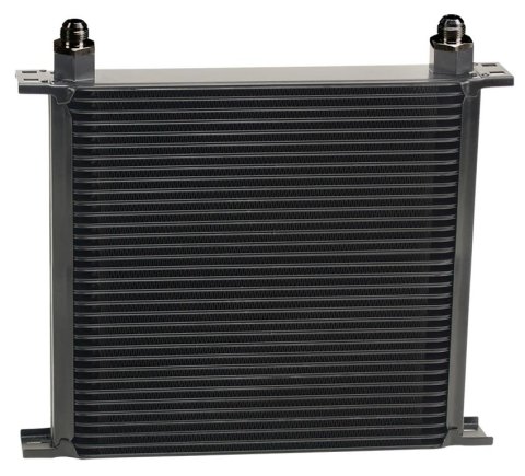 Derale Stacked Plate Fluid Coolers 53408 Cooler, Plate-Type, Aluminum, Black, 34-Row, -8 AN, 12.063 in. x 13 in. x 2 in., Each thumbnail 1