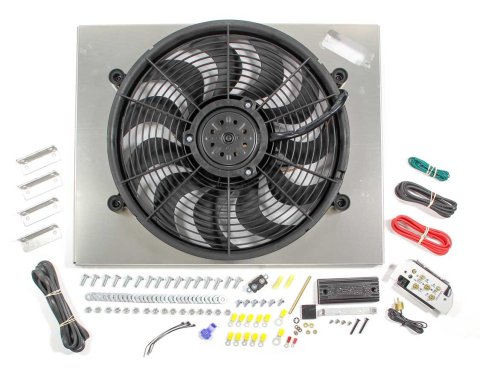 17 Inch 2,400 CFM Derale High-Output RAD Fan and Shroud Powerpacks 66822 Electric Fan, Powerpack Assembly, in. Diameter, Puller, cfm, Black, Plastic, Shroud, Aluminum, Each thumbnail 5