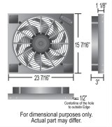 14 Inch 2,100 CFM Derale PWM Electric Fan Powerpacks 66827 Fan, Powerpack Assembly, in. Diameter, Puller, cfm, Black, Plastic, Shroud, Aluminum, Each thumbnail 3