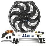 16 Inch 2,175 CFM Derale Tornado Universal Fan 16016 Electric Fan, Single, in. Diameter, Puller, cfm, Black, Plastic, Kit thumbnail 1