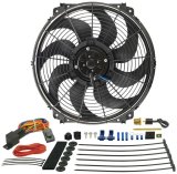 16 Inch 2,175 CFM Derale Tornado Universal Fan 16016 Electric Fan, Single, in. Diameter, Puller, cfm, Black, Plastic, Kit thumbnail 3