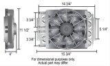 Derale Electra-Cool Remote Fluid Coolers 15220 Cooler, Electra-Cool, Tube and Fin, Copper/Aluminum, Black, 11.5 in. x 15.7 in. x 4 in., 650 cfm Fan thumbnail 2