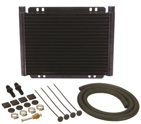 Derale 8000 Series Fin and Plate Transmission Coolers 13523 & Trans Cooler Kit (1/2-20 Inverted Flare)