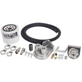Derale Standard Automatic Transmission Filter Kits 13091 Auxilary Filter, Remote Canister Type, Temperature Gauge, Mount, Hardware, Fittings, Hose thumbnail 1