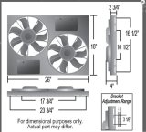 12 Inch 4,000 CFM Derale High-Output Dual RAD Fan and Shroud Kit 16927 Electric Fan, Dual, in. Diameter, Puller, cfm, Silver Powdercoated Steel Shroud, Each thumbnail 3