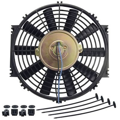 10 Inch 500 CFM Derale Dyno-Cool Straight Blade Fan 16910 Electric Fan, Single, in. Diameter, Pusher, Puller, cfm, Black, Plastic, Each thumbnail 1