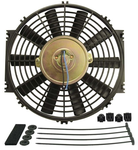 10 Inch 500 CFM Derale Dyno-Cool Straight Blade Fan 16910 Electric Fan, Single, in. Diameter, Pusher, Puller, cfm, Black, Plastic, Each thumbnail 2