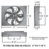 17 Inch 2,800 CFM Derale Electric Fan Brushless Powerpacks 67923-195 Fans, Powerpack, Single in. Fan, CFM, Shroud, 195 degree, Kit thumbnail 5