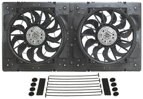 13 Inch 4,000 CFM Derale High-Output Dual RAD Fan and Shroud Kit 16934 Electric Fan, Dual, in. Diameter, Puller, cfm, Black, Plastic, Each thumbnail 1