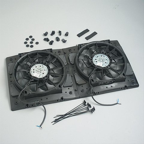 13 Inch 4,000 CFM Derale High-Output Dual RAD Fan and Shroud Kit 16934 Electric Fan, Dual, in. Diameter, Puller, cfm, Black, Plastic, Each thumbnail 2