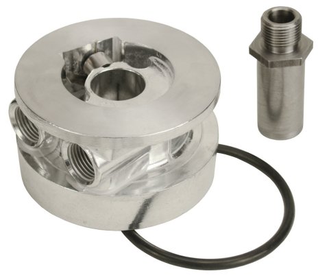 Derale Temperature Controlled Sandwich Adapter Kits 25720 Oil Filter Adapter, Style, 13/16-16 in. Nipple Thread Size, Aluminum, Natural, Chevy, Each thumbnail 2