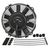 8 Inch 350 CFM Derale Dyno-Cool Straight Blade Fan 16908 Electric Fan, Single, in. Diameter, Puller, 450 cfm, Black, Plastic, Each thumbnail 1
