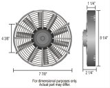 8 Inch 350 CFM Derale Dyno-Cool Straight Blade Fan 16908 Electric Fan, Single, in. Diameter, Puller, 450 cfm, Black, Plastic, Each thumbnail 2