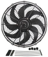 16 Inch 1,980 CFM Derale Dyno-Cool Curved Blade Fan 18916 Electric Fan, Dyno-Cool, Single, in. Diameter, cfm, Reversible, Black, Plastic, Each thumbnail 2