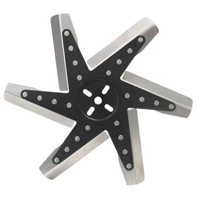 Derale Hi Performance Stainless Steel Flex Fans 19115 Fan, Flex-Type, High Performance, Clockwise, 15.250 in. Diameter, Blades/Steel Center Hub, Black, Universal, Each thumbnail 1