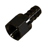 Derale AN Swivel Hose Barb Fittings 98200 Fitting, Adapter, to Barb, Straight, Aluminum, Black Anodized, -6 AN, 3/8 in. Barb, Each thumbnail 2