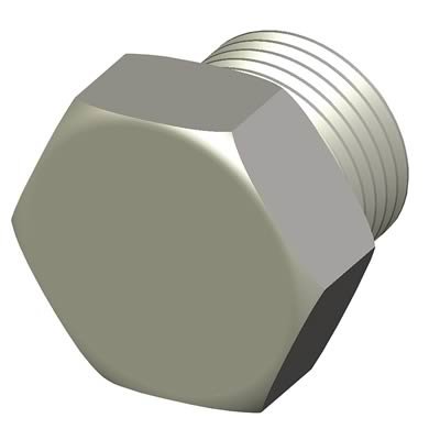 Derale Plugs 35798 Plug, Aluminum, Clear Anodized, Hex-Head, -10 AN O-Ring, Each thumbnail 2