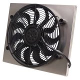 17 Inch 2,400 CFM Derale High-Output Single RAD Fan and Shroud Kit 16821 Electric Fan, Single, in. Diameter, w/Shroud, 20.750 in. Width, 17.625 in. Height, 3.00 in. Thick, Each thumbnail 1
