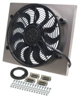 17 Inch 2,400 CFM Derale High-Output Single RAD Fan and Shroud Kit 16821 Electric Fan, Single, in. Diameter, w/Shroud, 20.750 in. Width, 17.625 in. Height, 3.00 in. Thick, Each thumbnail 2