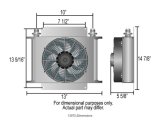 Derale Hyper-Cool Extreme Remote Fluid Coolers with Fan 13870 Cooler, Fan, Plate Type, Aluminum, 800 cfm, 14.875 x 13 x 5.625 in. Overall, -6 AN Inlet/Outlet, Kit thumbnail 2