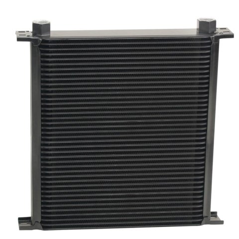 Derale Stacked Plate Fluid Coolers 54078 Cooler, Plate-Type, Aluminum, Black, 40-Row, -10 AN, 12.75 in. x 13 in. x 2 in., Each thumbnail 2