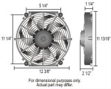 12 Inch 880 CFM Derale Tornado Universal Fan 16622 Electric Fan, Single, in. Diameter, Pusher, Puller, cfm, Black, Plastic, Each thumbnail 2