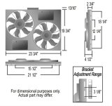 11 Inch 3,750 CFM Derale PWM Electric Fan Powerpacks 66835 Fan, Powerpack Assembly, in. Diameter, Puller, cfm, Black, Plastic, Shroud, Aluminum, Each thumbnail 2