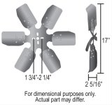 Derale Rigid Race Fans 17317 Fan, Rigid-Type, Race, Clockwise, 17 in. Diameter, Steel Blades, Steel Hub, Universal, Each thumbnail 2