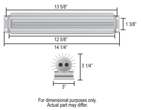 Derale Heat Sink Fluid Coolers 13280 Cooler, Type, 2-Pass, Aluminum, 14.250 in. x 1.375. x 3.25 in., 3/8 in. NPT, Inlet, Outlet, Each thumbnail 2