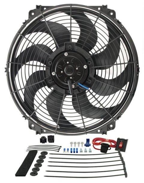16 Inch 2,175 CFM Derale Tornado Universal Fan 16516 Electric Fan, Single, in. Diameter, Reversible, cfm, Black, Plastic, Each thumbnail 4