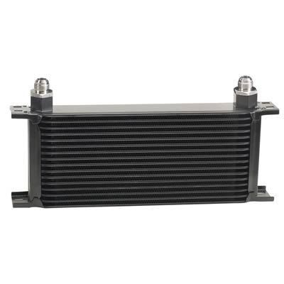 Derale Stacked Plate Fluid Coolers 51608 Cooler, Plate-Type, Aluminum, Black, 16-Row, -8 AN, 6.563 in. x 13 in. x 2 in., Each thumbnail 1