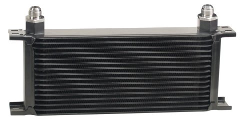 Derale Stacked Plate Fluid Coolers 51608 Cooler, Plate-Type, Aluminum, Black, 16-Row, -8 AN, 6.563 in. x 13 in. x 2 in., Each thumbnail 4