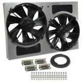 12 Inch 4,000 CFM Derale High-Output Dual RAD Fan and Shroud Kit 16826 Electric Fans, Dual, in. Diameter, Puller, cfm, Black Plastic, thumbnail 1