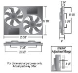 12 Inch 4,000 CFM Derale High-Output Dual RAD Fan and Shroud Kit 16826 Electric Fans, Dual, in. Diameter, Puller, cfm, Black Plastic, thumbnail 2