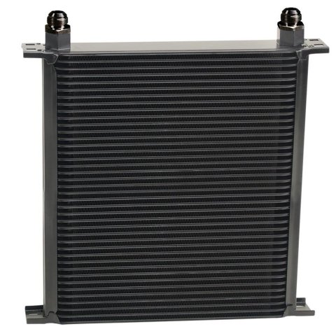 Derale Stacked Plate Fluid Coolers 54010 Cooler, Plate-Type, Aluminum, Black, 40-Row, -10 AN, 13.875 in. x 13 in. x 2 in., Each thumbnail 2